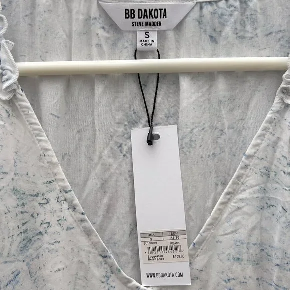 NEW BB DAKOTA X STEVE MADDEN Crystal Clear Print Tiered Midi Dress Small 0036 - Picture 4 of 11